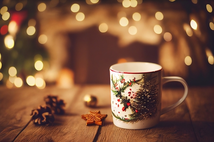 Tasse mit weihnachtlichem Motiv