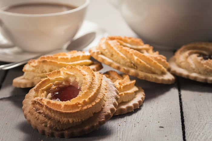 Ochsenauge auf einem gedeckten Tisch