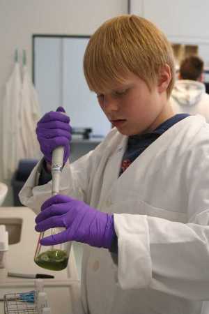 Schüler beim Pipettieren