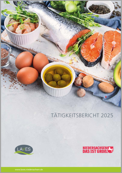 Omega 3 reiche Lebensmittel wie Lachsfilet, Broccoli, Eier, Nüsse, Leinsamen, Kürbiskerne und Oliven teils in weißen Schälchen auf einer Tischplatte
