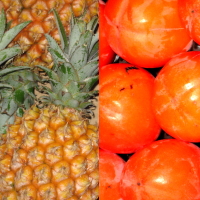 Exoten: Ananas und Kaki